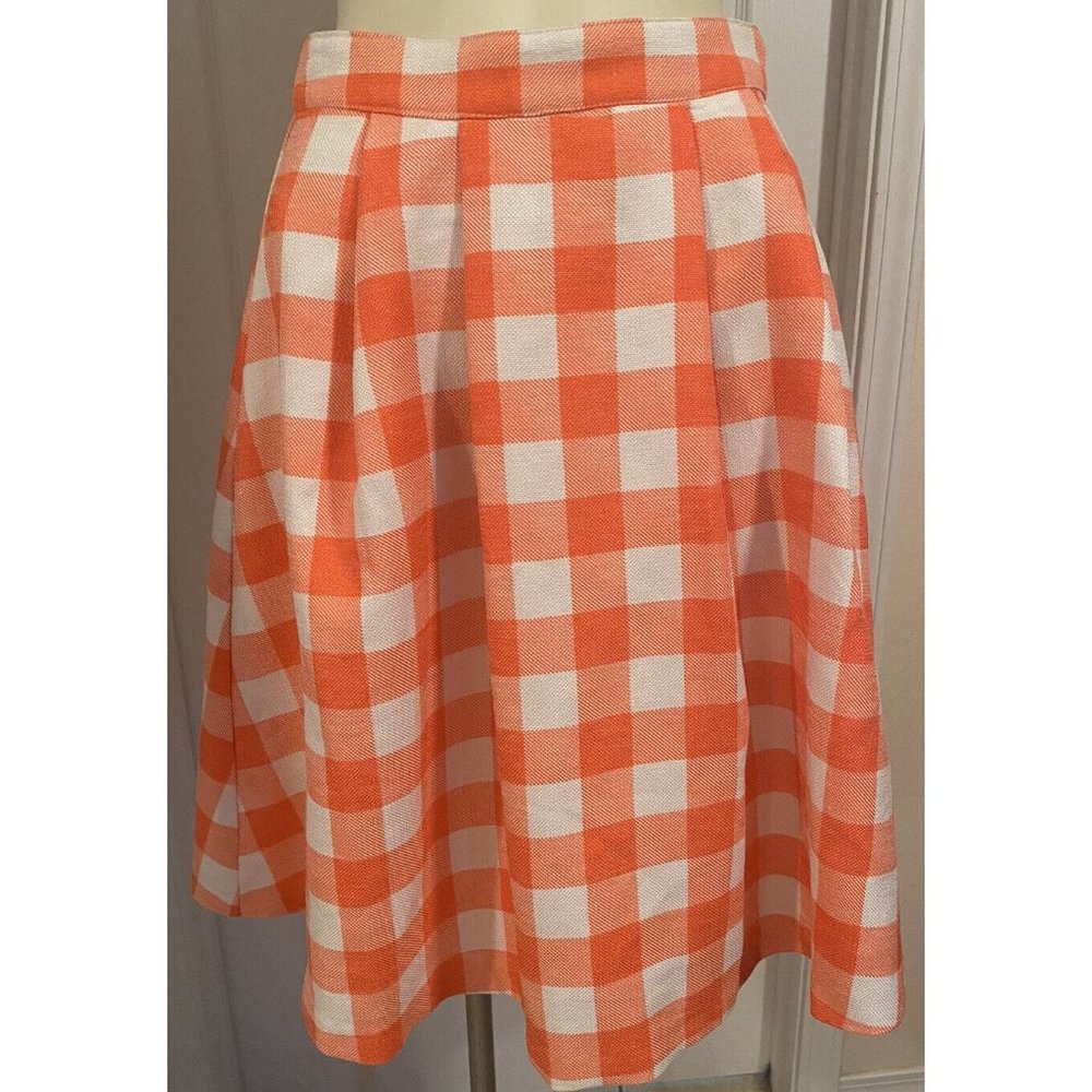Jealous Tomato Orange Gingham Print Skirt Size Size Small